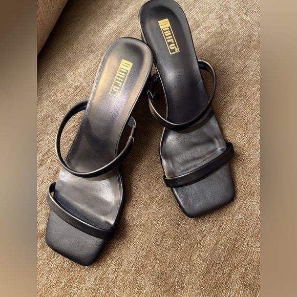 NEW IDIFU Women’s Chunky Heel Low Square Toe Block Heel Slip Ons Black Size 9.5 - Picture 6 of 8